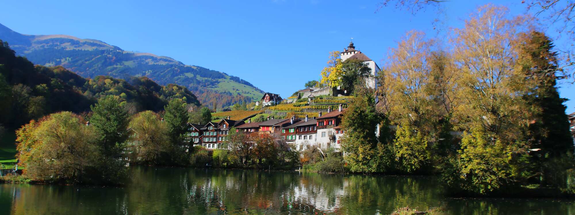 Schloss Werdenberg in der Schweiz - spätmittelalterliche Burg mit Burgfried, Palast mit Anbauten und Schlosshof